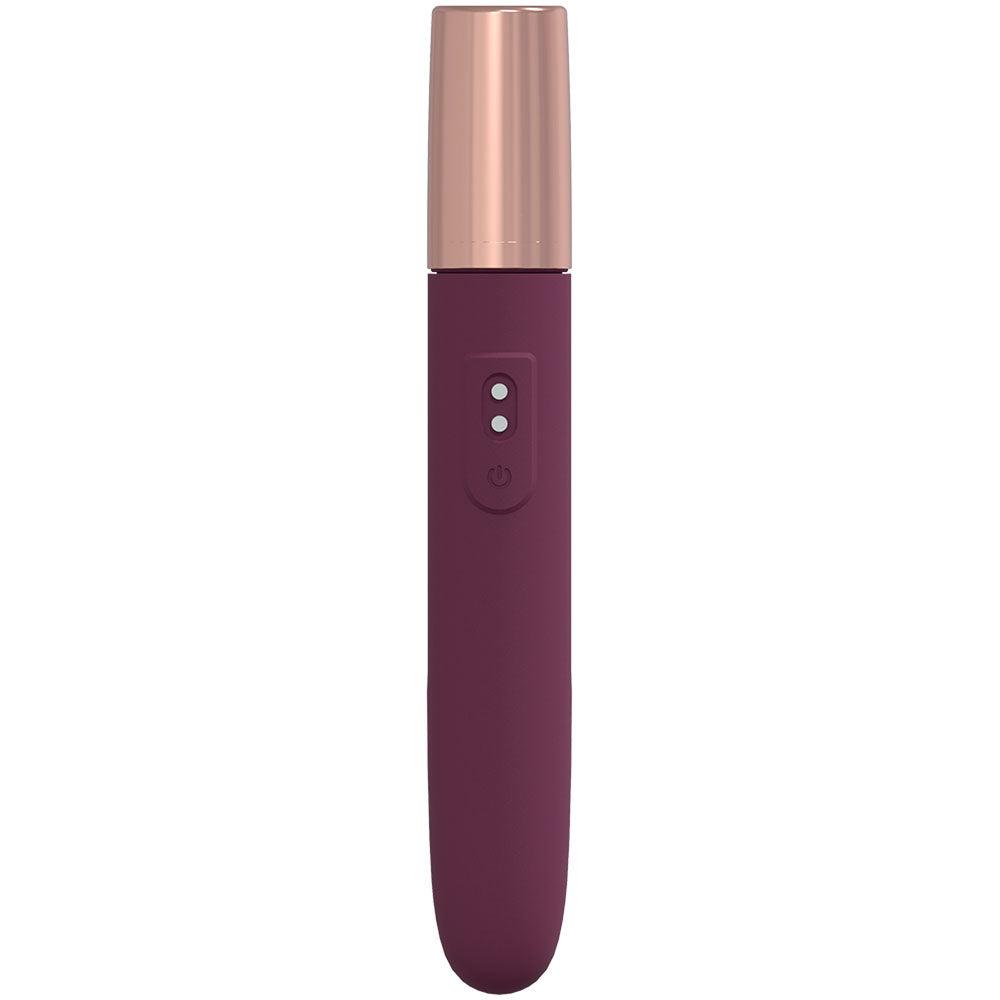 LOVELINE The Traveler - Burgundy - Burgundy 17.6 cm USB Rechargeable Vibrator with Lube Applicator - LOVU015BUR