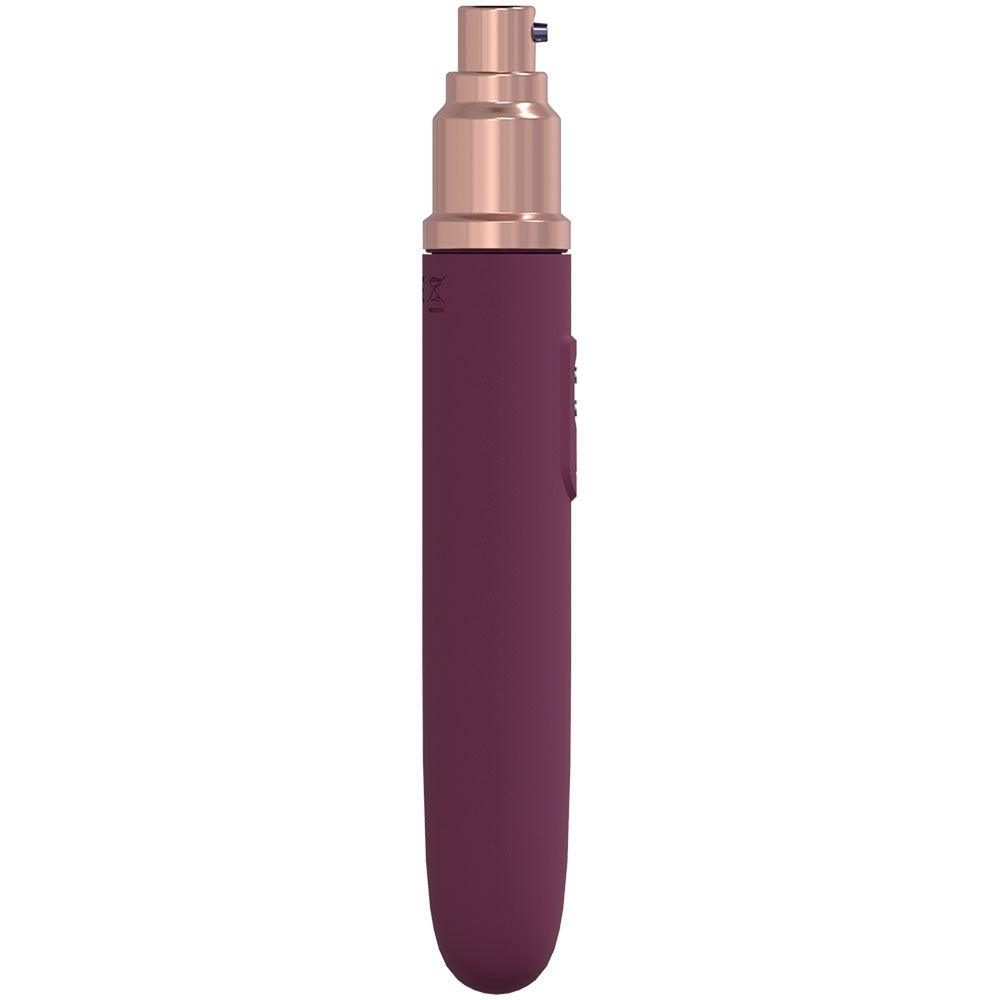 LOVELINE The Traveler - Burgundy - Burgundy 17.6 cm USB Rechargeable Vibrator with Lube Applicator - LOVU015BUR