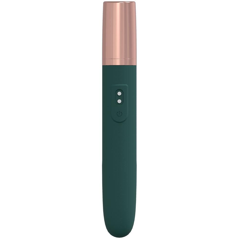 LOVELINE The Traveler - Green - Green 17.6 cm USB Rechargeable Vibrator with Lube Applicator - LOVU015GRN