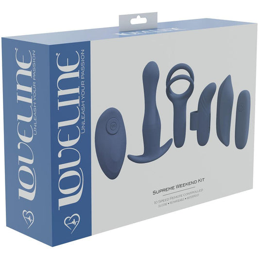 LOVELINE Supreme Weekend Kit - Blue - Blue USB Rechargeable 5 Piece Kit - LOVU016BLU