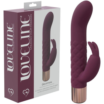 LOVELINE Devotion - Burgundy - Burgundy 14.2 cm USB Rechargeable Rabbit Vibrator - LOVU019BUR