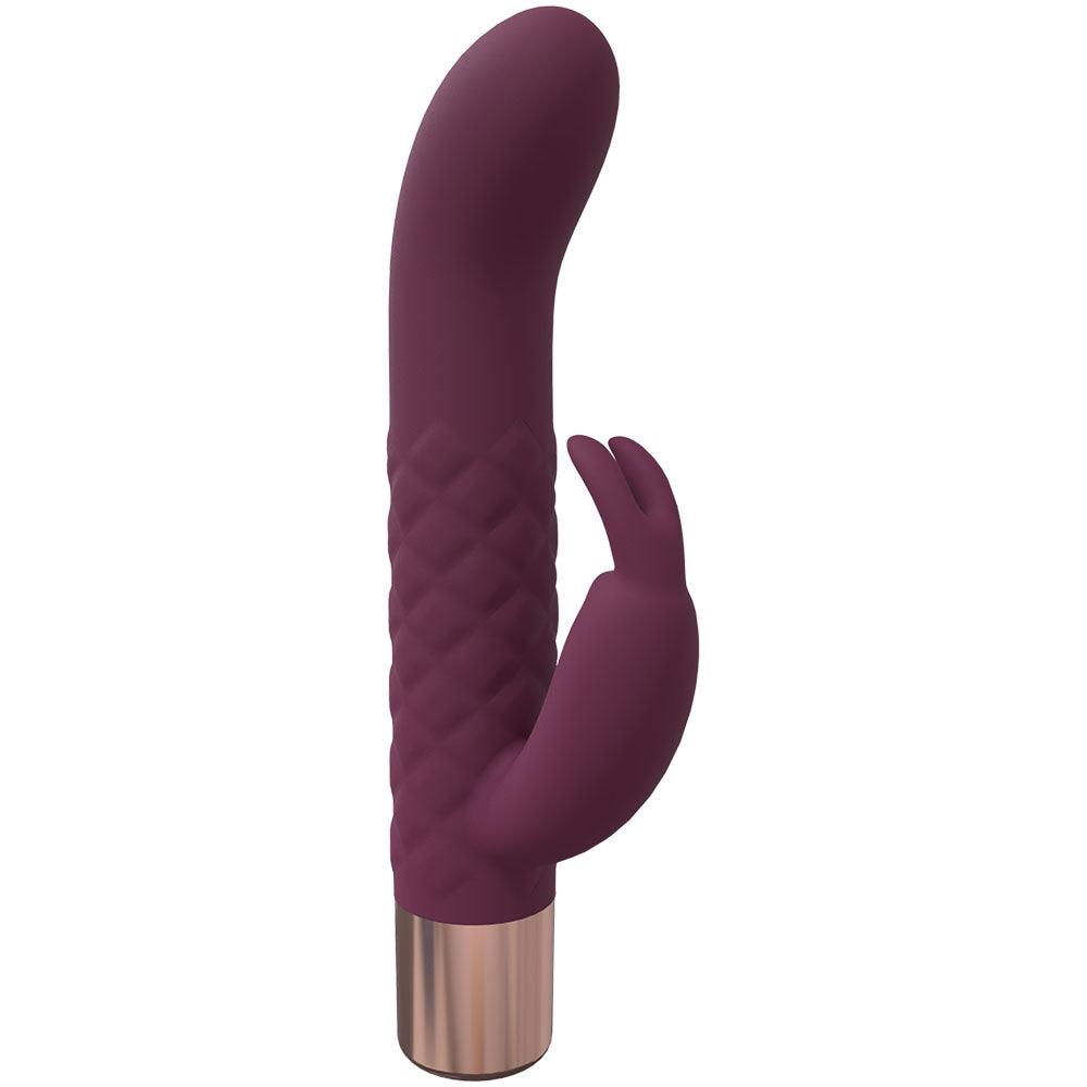 LOVELINE Devotion - Burgundy - Burgundy 14.2 cm USB Rechargeable Rabbit Vibrator - LOVU019BUR