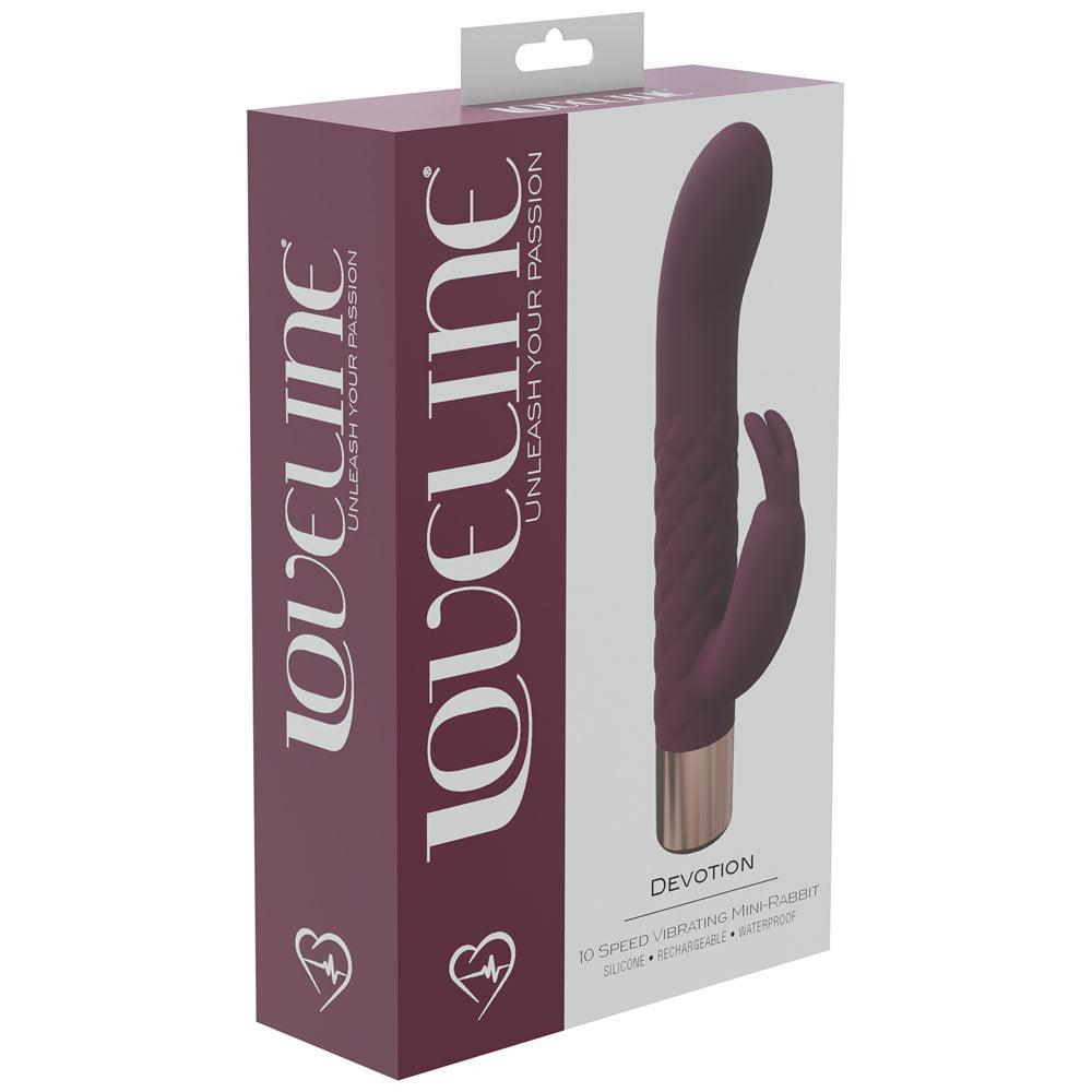 LOVELINE Devotion - Burgundy - Burgundy 14.2 cm USB Rechargeable Rabbit Vibrator - LOVU019BUR