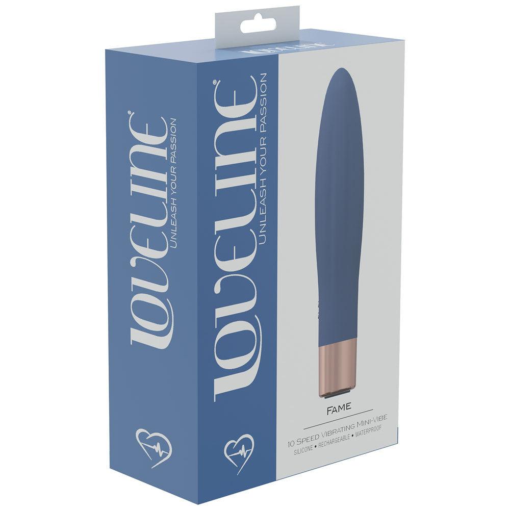 LOVELINE Fame - Blue - Blue 14.4 cm USB Rechargeable Vibrator - LOVU020BLU