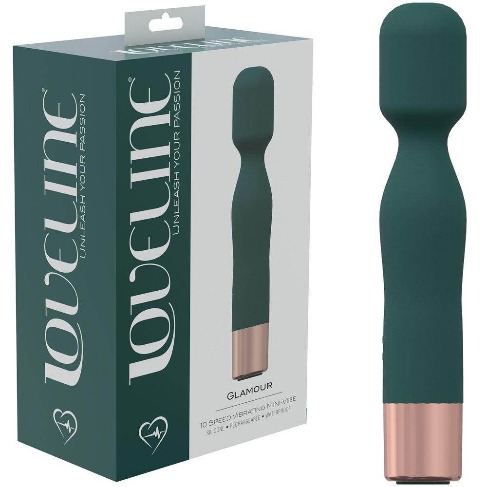 LOVELINE Glamour - Green - Green 14.4 cm USB Rechargeable Massage Wand - LOVU022GRN