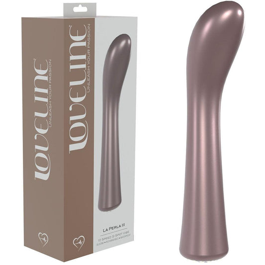 LOVELINE La Perla III - Pink - Pearlescent Pink 19.2 cm USB Rechargeable Vibrator - LOVU025PPNK