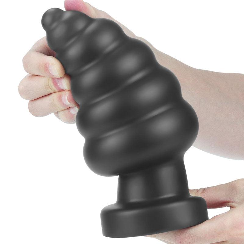 King Sized 7'' Vibrating Anal Cracker - Black 17.8 cm XL Vibrating Butt Plug - LV120115