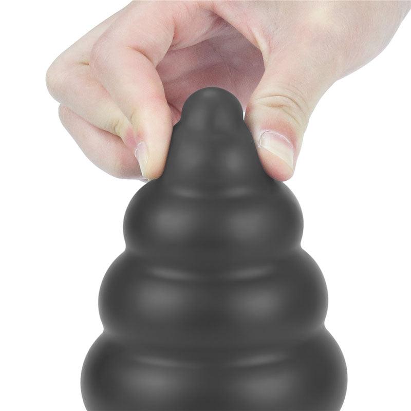 King Sized 7'' Vibrating Anal Cracker - Black 17.8 cm XL Vibrating Butt Plug - LV120115