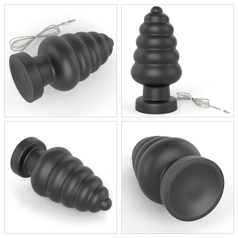 King Sized 7'' Vibrating Anal Cracker - Black 17.8 cm XL Vibrating Butt Plug - LV120115