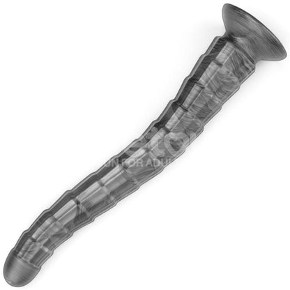 King Sized Vibrating Vibrax Slider - Grey 36.8 cm (14.5'') USB Rechargeable Vibrating Dildo - LV121201