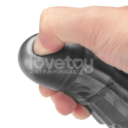 King Sized Vibrating Vibrax Slider - Grey 36.8 cm (14.5'') USB Rechargeable Vibrating Dildo - LV121201