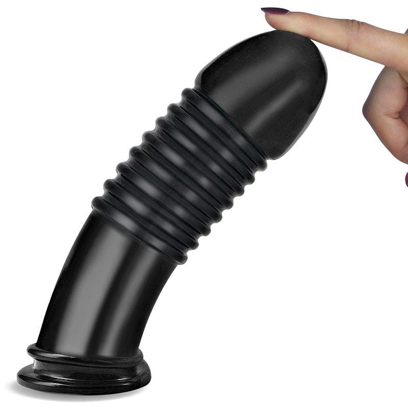 King Sized 8'' Anal Bumper - Black 22.5 cm Mega Butt Plug - LV2242