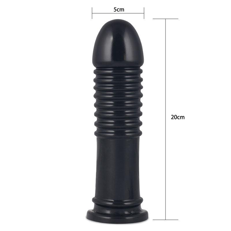 King Sized 8'' Anal Bumper - Black 22.5 cm Mega Butt Plug - LV2242