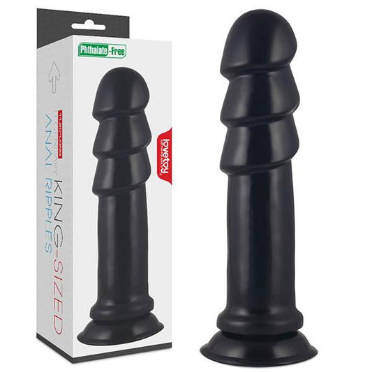 King Sized Anal Ripples - Black 28.5 cm (11.5'') Mega Anal Plug - LV2244