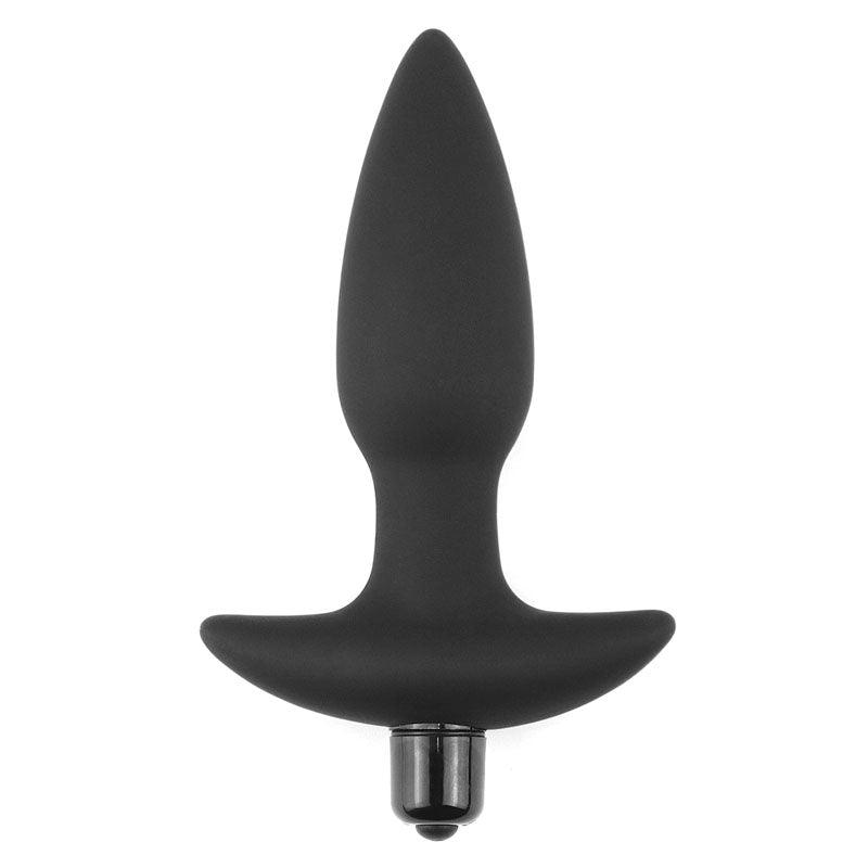 Anal Indulgence Collection Silicone Fantasy Anal Plug - Black 14.5 cm Vibrating Butt Plug - LV2604