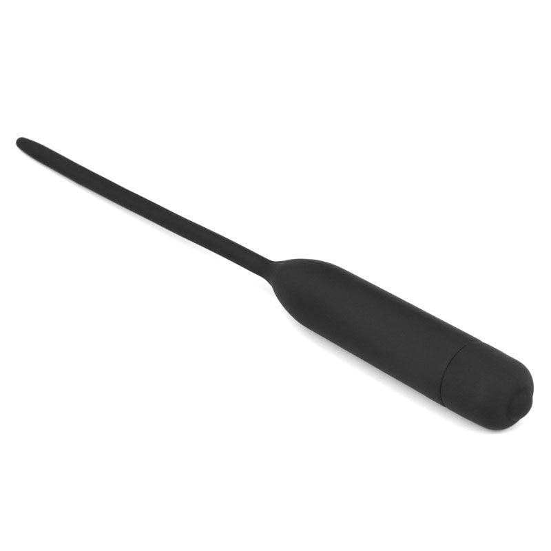 Ultimate Silicone Vibrating Urethral Dilator - Black Vibrating Urethral Sound - LV2610