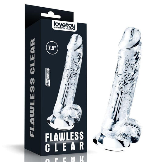 Flawless Clear Dildo 7.5'' - Clear 19 cm Dong - LV310016