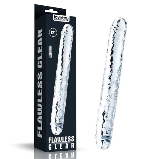 Flawless Clear Double Dildo 12'' - Clear 30 cm Double Dong - LV310018