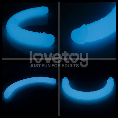 Lumino Play 18.5'' Double Dildo - Glow in the Dark Blue 47 cm Double Dong - LV313012