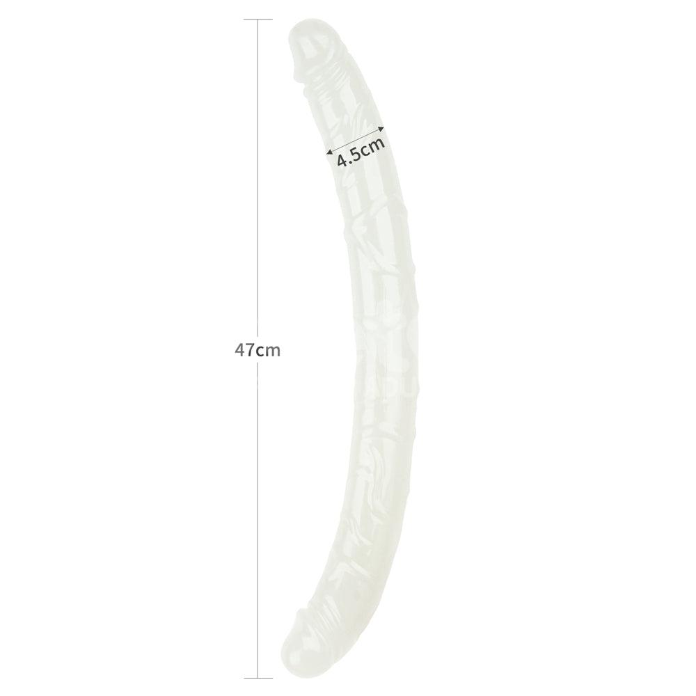 Lumino Play 18.5'' Double Dildo - Glow in the Dark Blue 47 cm Double Dong - LV313012