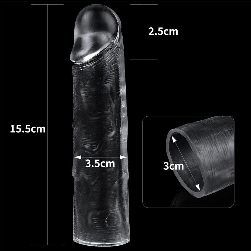 Flawless Clear Penis Sleeve 1'' - Clear 2.5 cm Penis Extender Sleeve - LV314013