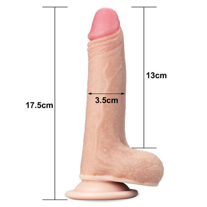 Sliding Skin Dual Layer Dong - Flesh 17.8 cm (7'') Dong with Flexible Skin - LV317001