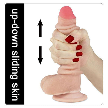 Sliding Skin Dual Layer Dong - Flesh 17.8 cm (7'') Dong with Flexible Skin - LV317001