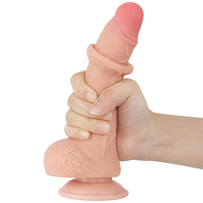 Sliding Skin Dual Layer Dong - Flesh 19.5 cm (7.5'') Dong with Flexible Skin - LV317202