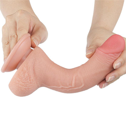 Sliding Skin Dual Layer Dong - Flesh 19.5 cm (7.5'') Dong with Flexible Skin - LV317202