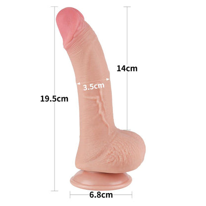 Sliding Skin Dual Layer Dong - Flesh 19.5 cm (7.5'') Dong with Flexible Skin - LV317202