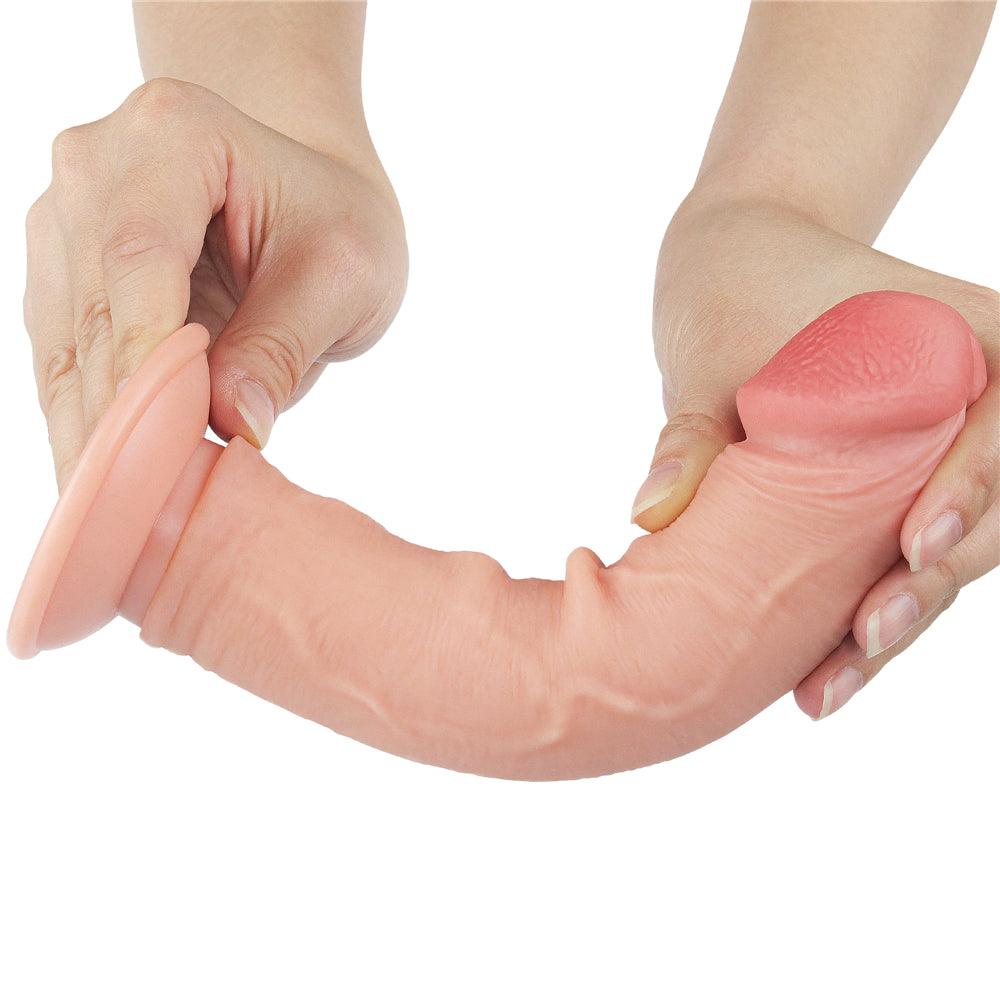 Sliding Skin Dual Layer Dong - Flesh 20 cm (8'') Dong with Flexible Skin - LV317206