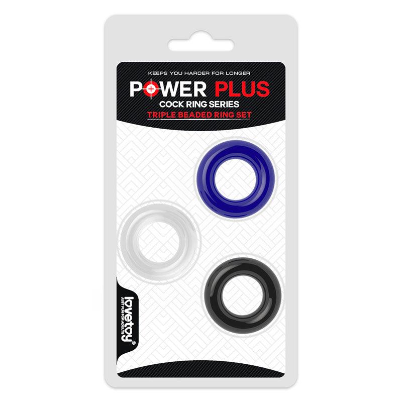 Power Plus Triple Donut Ring Set - Coloured Cock Rings - Set of 3 - LV343001