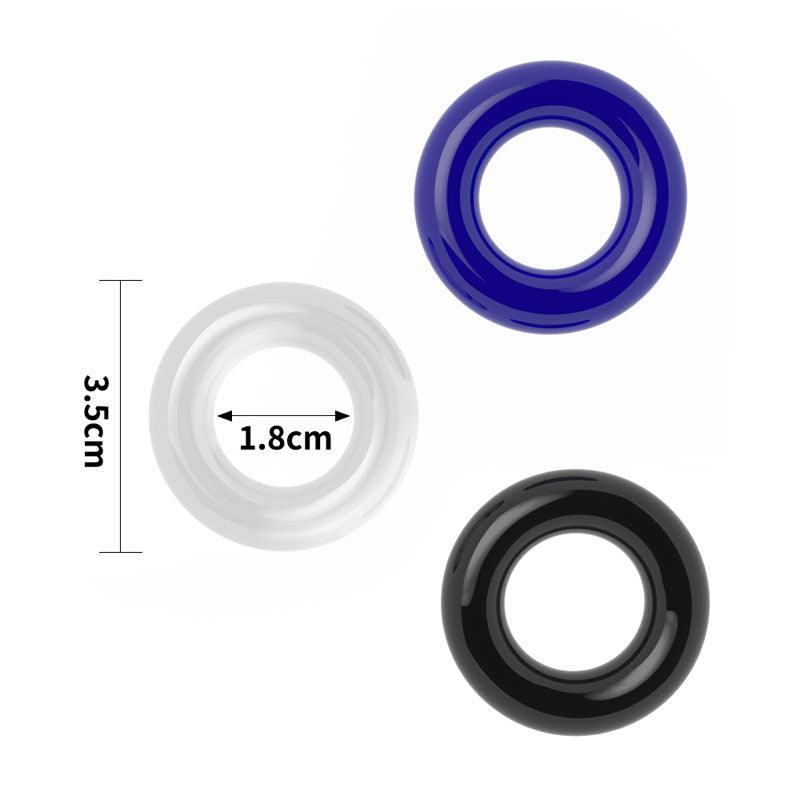 Power Plus Triple Donut Ring Set - Coloured Cock Rings - Set of 3 - LV343001