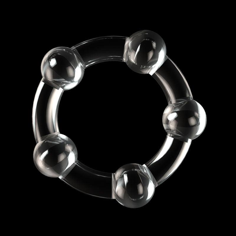 Power Plus Triple Beaded Ring Set - Clear Cock Rings - Set of 3 - LV343002