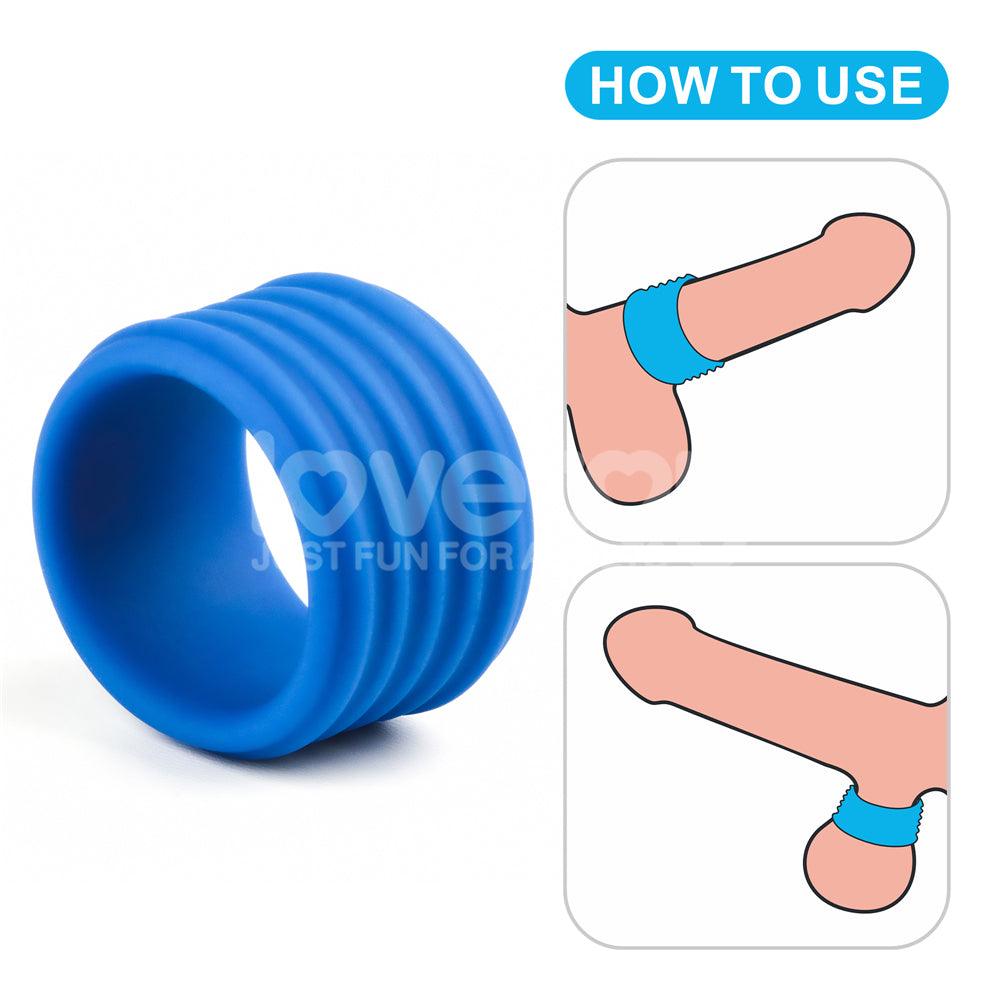 Pinnacle Pro Deep Rib Grip - Blue Cock Ring - LV443011