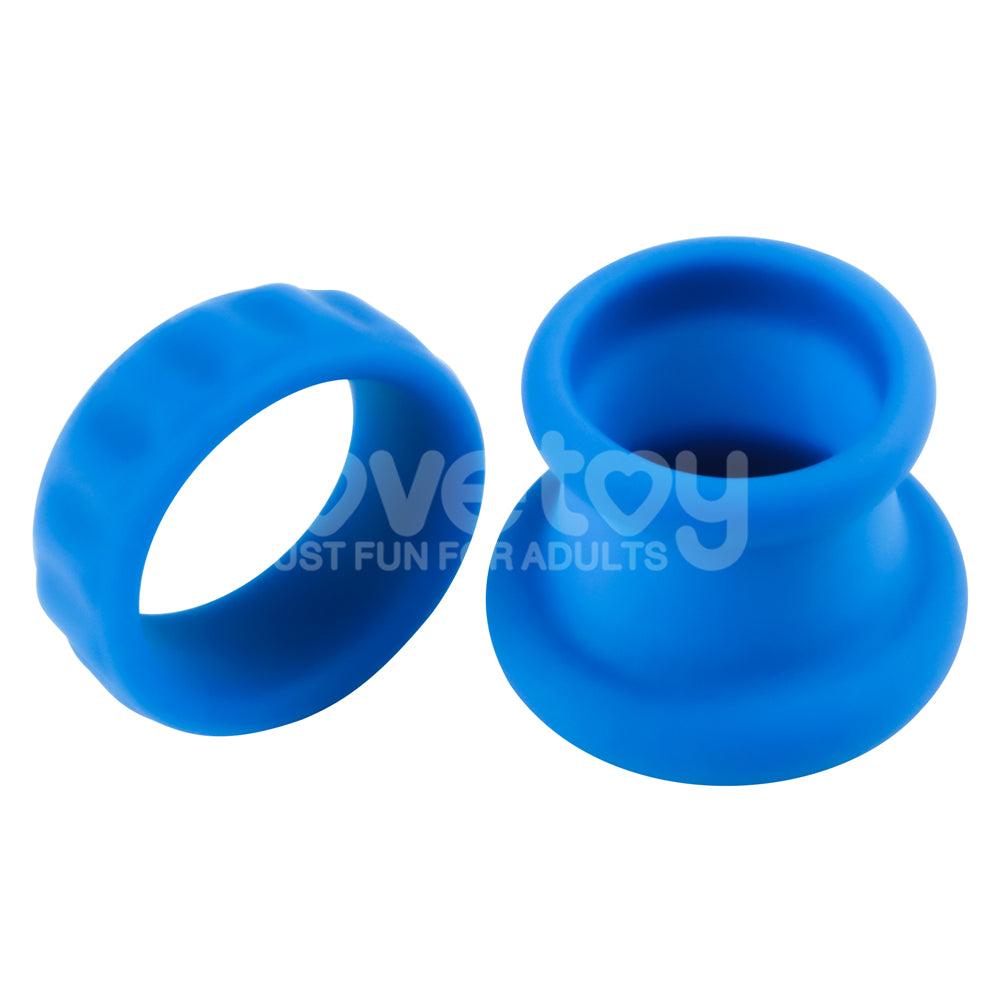 Pinnacle Pro Twin Flex - Blue Cock & Balls Rings - LV443014