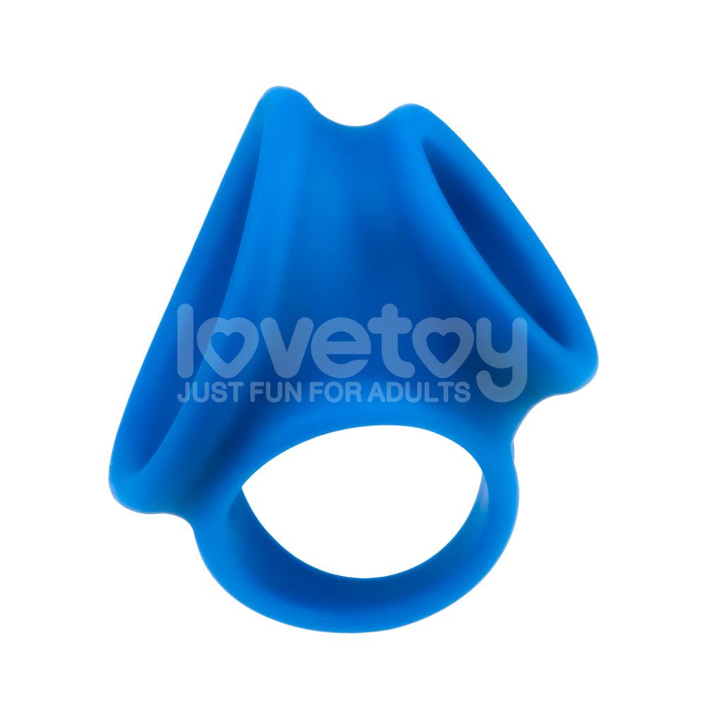 Pinnacle Pro Trio Grip Enhancer - Blue Cock & Balls Ring - LV443015