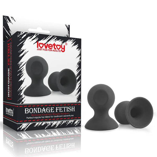 Bondage Fetish Silicone Comfort Nipple Suckers - Black - Set of 2 - LV461001