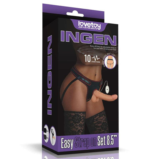 Ingen Vibrating Easy Strap-On Set - Flesh 21.6 cm (8.5'') Vibrating Strap-On - LV715118