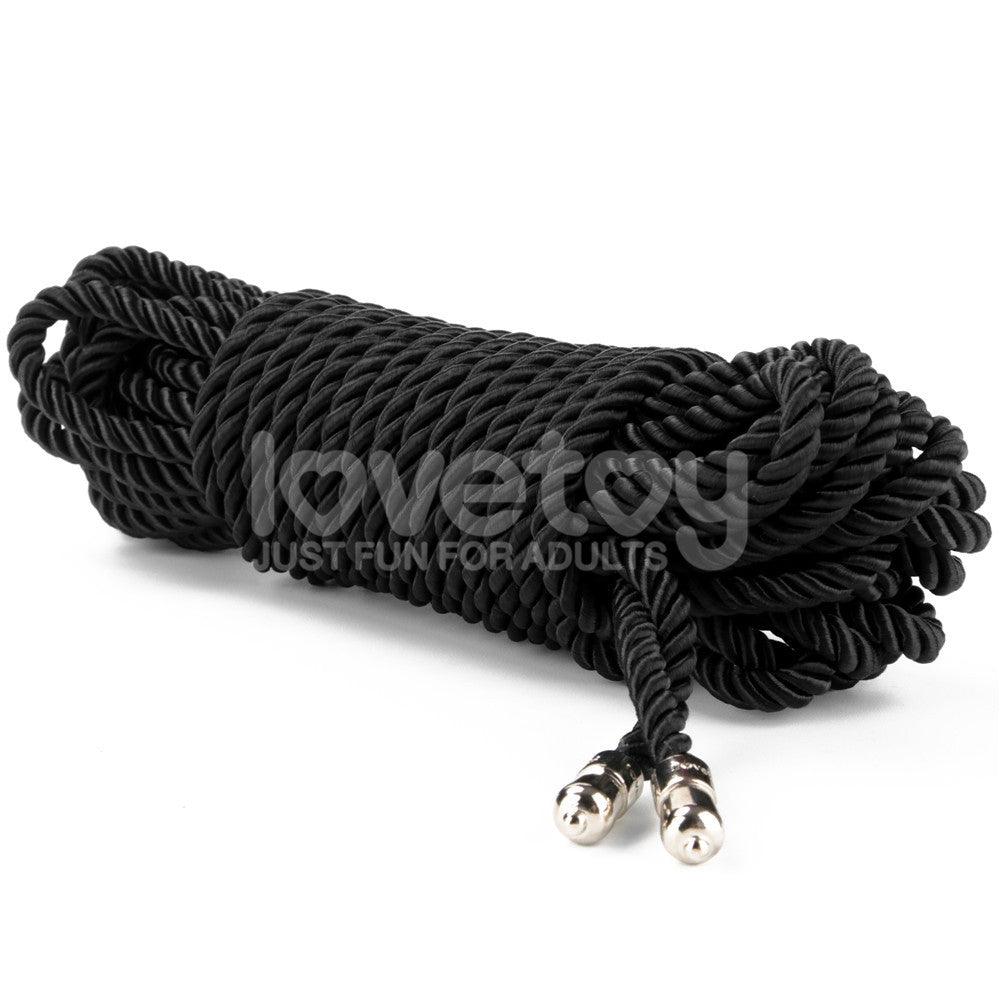 Rebellion Reign Silky Bondage Rope - Black - Black Bondage Rope - 10 metre length - LV761301