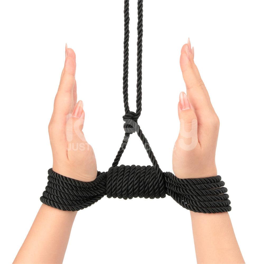 Rebellion Reign Silky Bondage Rope - Black - Black Bondage Rope - 10 metre length - LV761301