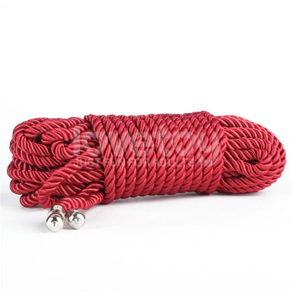 Rebellion Reign Silky Bondage Rope - Red - Red Bondage Rope - 10 metre length - LV761302