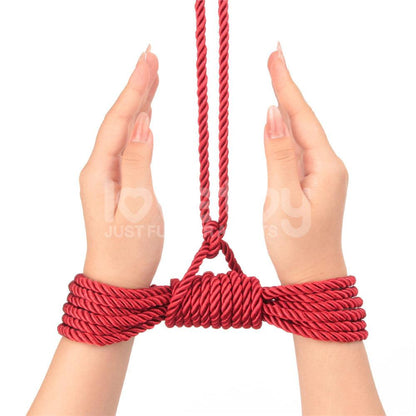 Rebellion Reign Silky Bondage Rope - Red - Red Bondage Rope - 10 metre length - LV761302