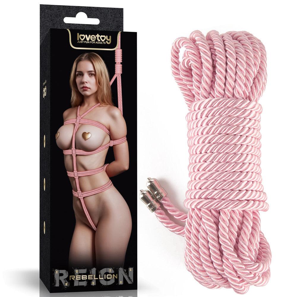 Rebellion Reign Silky Bondage Rope - Pink - Pink Bondage Rope - 10 metre length - LV761303