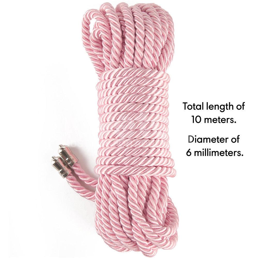 Rebellion Reign Silky Bondage Rope - Pink - Pink Bondage Rope - 10 metre length - LV761303