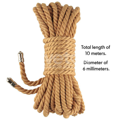 Rebellion Reign Bondage Rope - Natural - Natural Bondage Rope - 10 metre length - LV761304