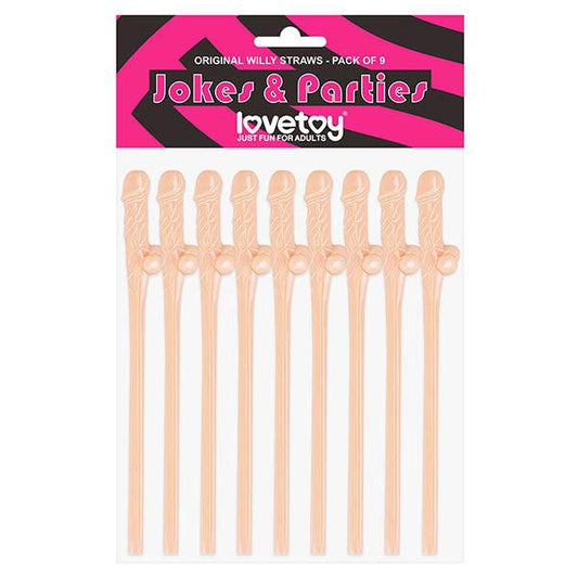 Jokes & Parties Original Willy Straws - Flesh Dicky Straws - Set of 9 - LV765001A