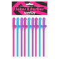 Jokes & Parties Original Willy Straws - Coloured Dicky Straws - Set of 9 - LV765001C