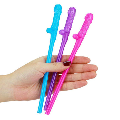 Jokes & Parties Original Willy Straws - Coloured Dicky Straws - Set of 9 - LV765001C