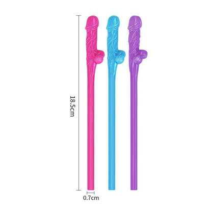 Jokes & Parties Original Willy Straws - Coloured Dicky Straws - Set of 9 - LV765001C